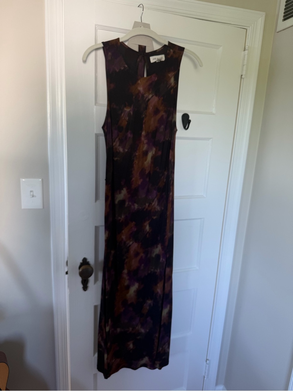 Cloth & Stone Sleeveless Printed Maxi Dress in Plum and Brown